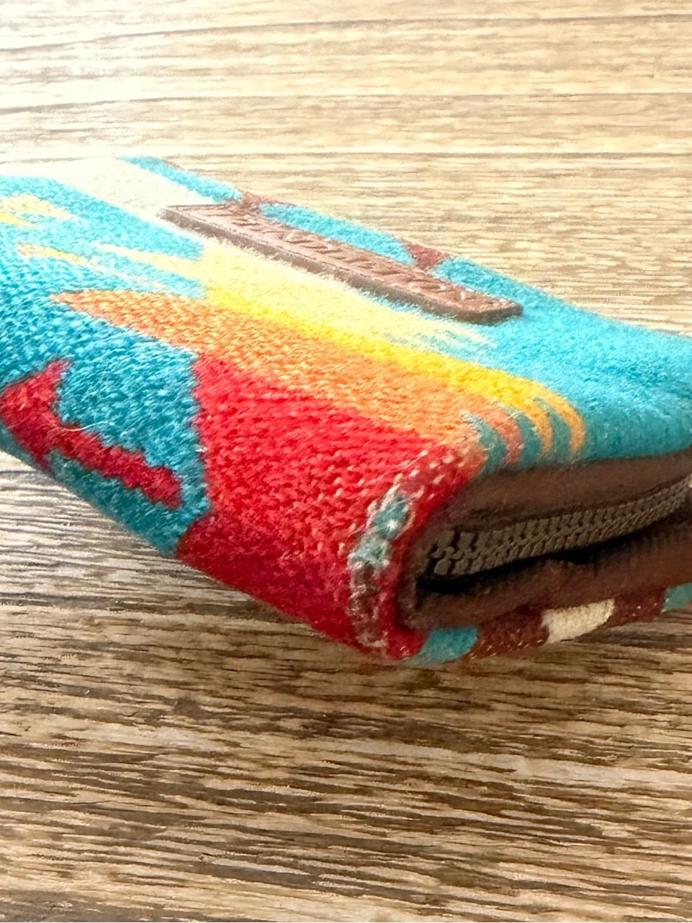 Pendleton Wool & Leather Wallet Southwestern Print - Picture 5 of 5